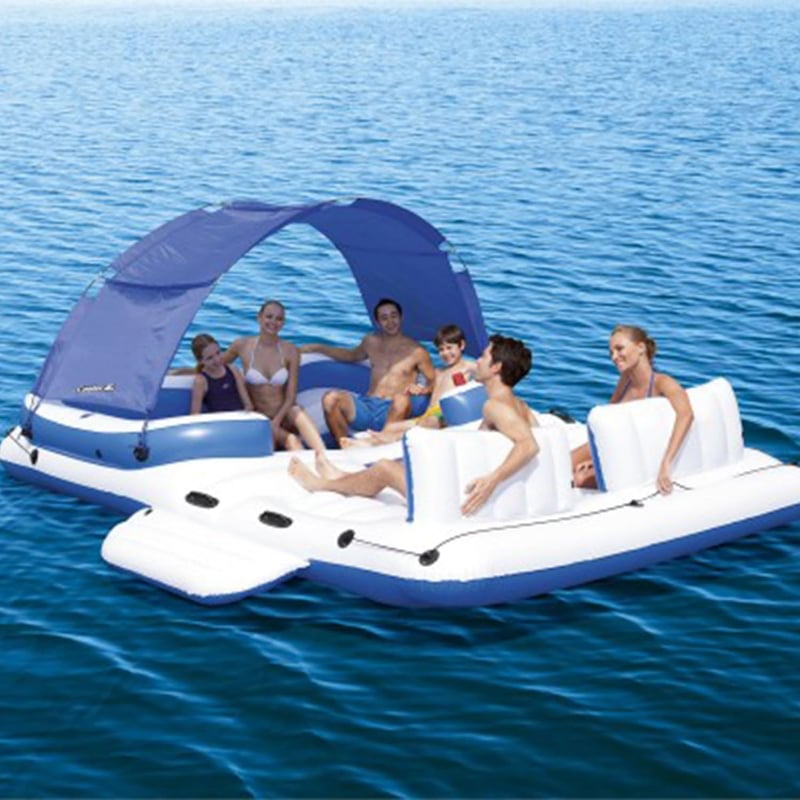 Tropical Breeze Inflatable Party Island for 6 with Sunshade & Cooler
