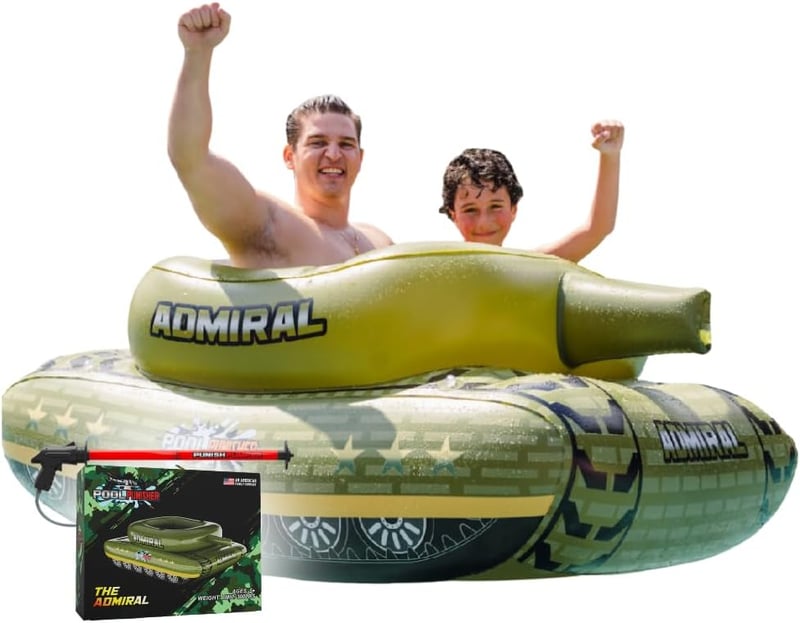 Premium Inflatable Tank Floatie with Water Cannon for Ages 5+