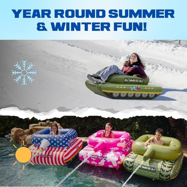 Premium Inflatable Tank Floatie with Water Cannon for Ages 5+
