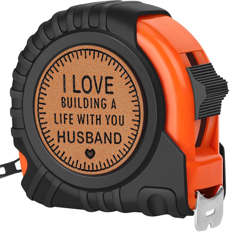 Father's Day Gifts: Engraved Leather 25FT Tape Measure for Him