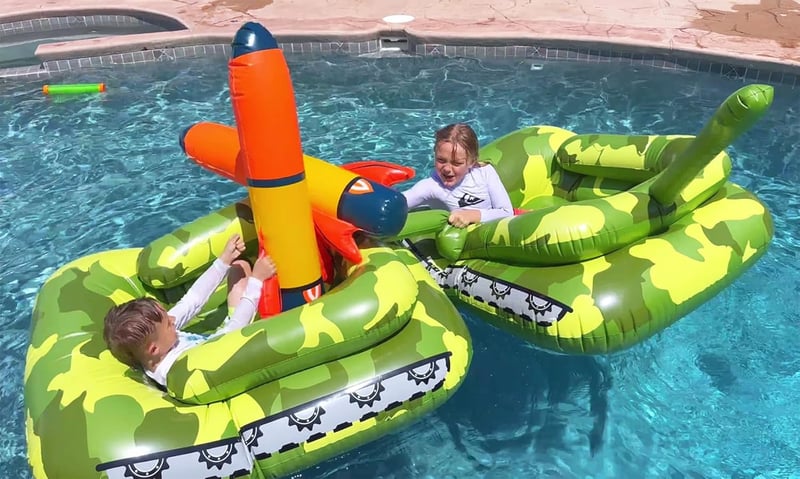 Tank Pool Float Toy for Kids & Adults - Inflatable Water Game