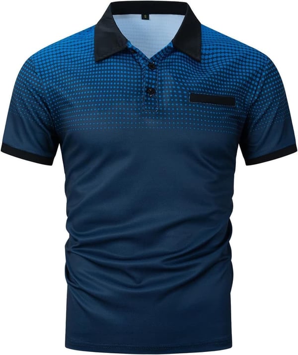 Casual Summer Men's Short Sleeve Henley Golf Polo Shirt