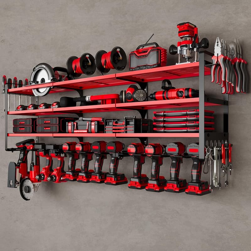 Heavy-Duty Drill Holder Wall Mount Organizer for Garage