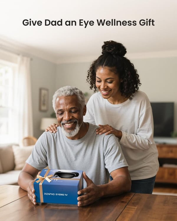 Eye Massager with Heat & Voice Control - Father's Day Gift for Dad