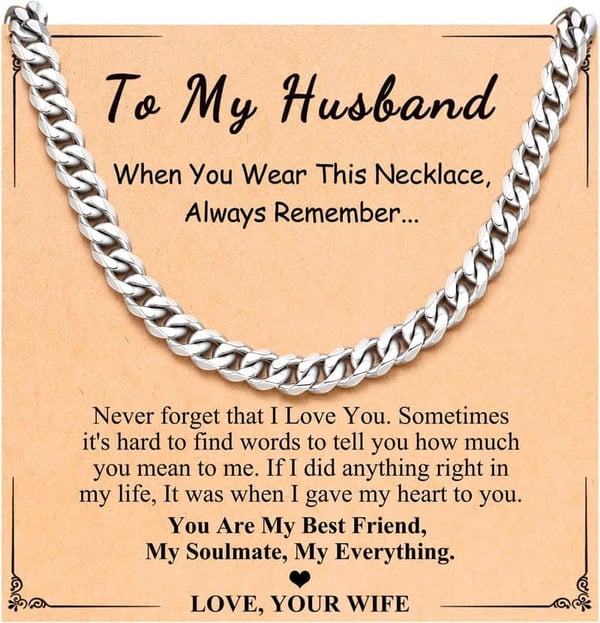Men's Stainless Steel Cuban Link Chain Necklace - 20 Inches
