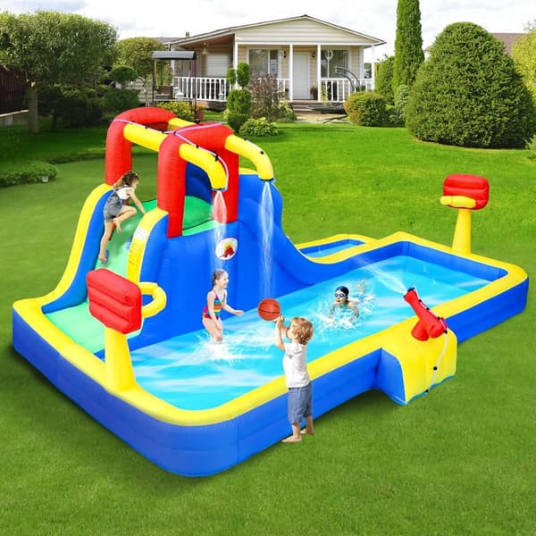 Inflatable Water Park with Blower and Water Cannon