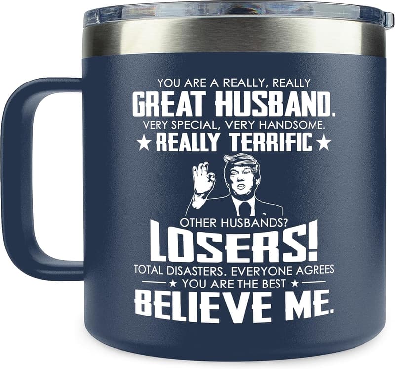 14 Oz Stainless Steel Coffee Mug for Husband's Anniversary
