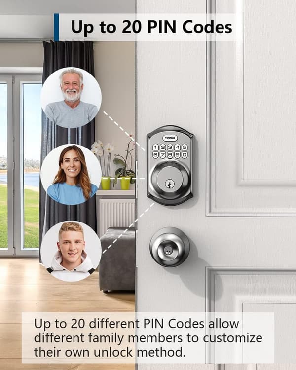 Smart Keyless Entry Deadbolt Lock with Keypad - Satin Nickel