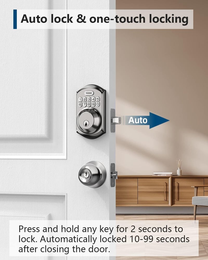 Smart Keyless Entry Deadbolt Lock with Keypad - Satin Nickel