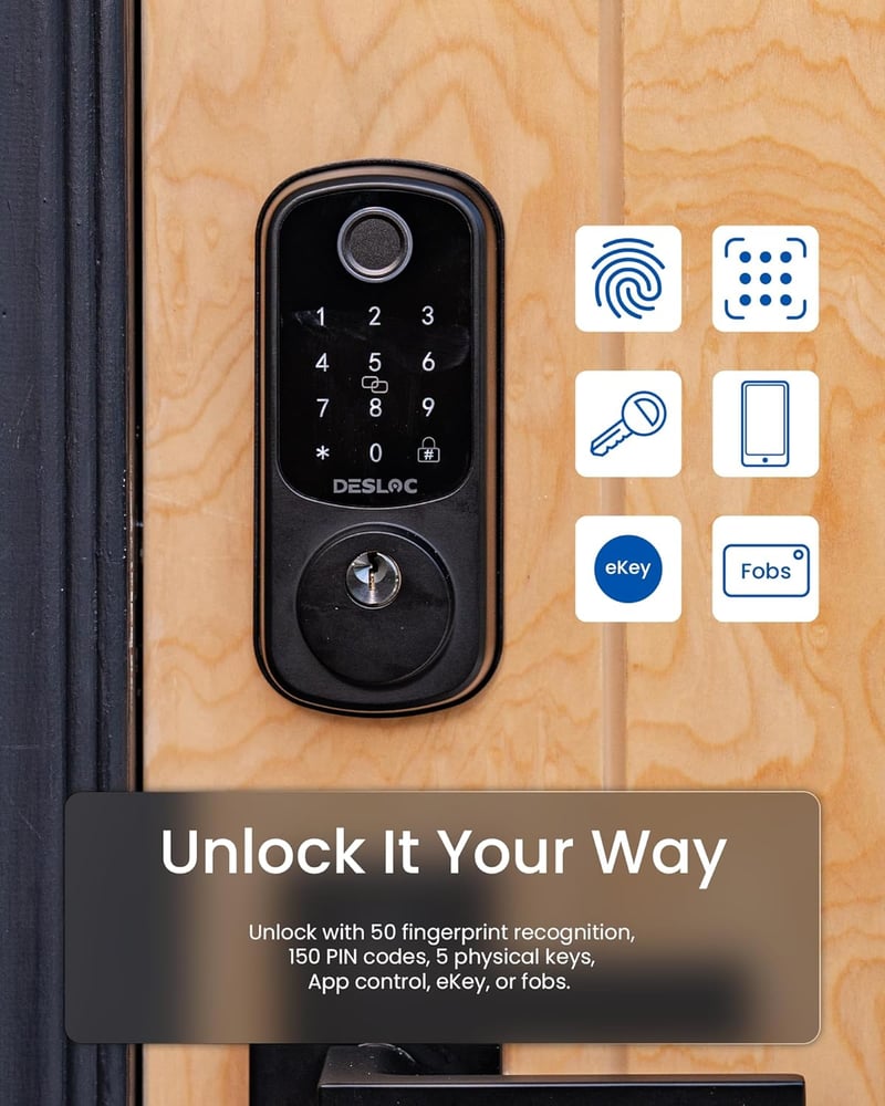 Smart Fingerprint Door Lock with App Control & Touchscreen Keypad