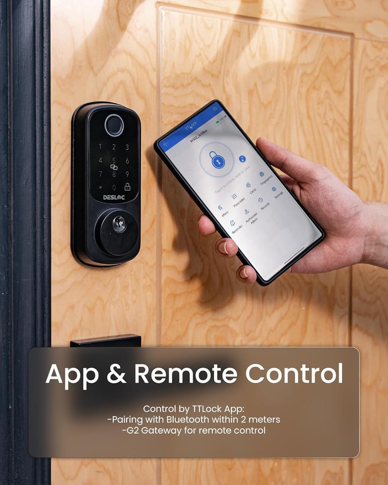 Smart Fingerprint Door Lock with App Control & Touchscreen Keypad
