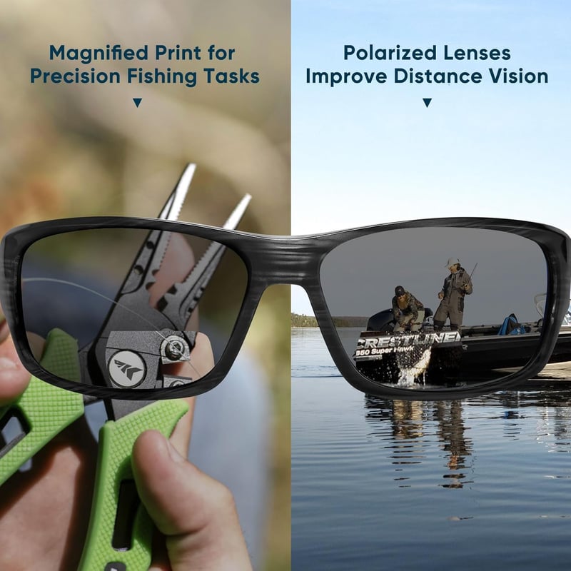Bifocal Polarized Sunglasses for Sports with 1.5x-2.5x Magnification