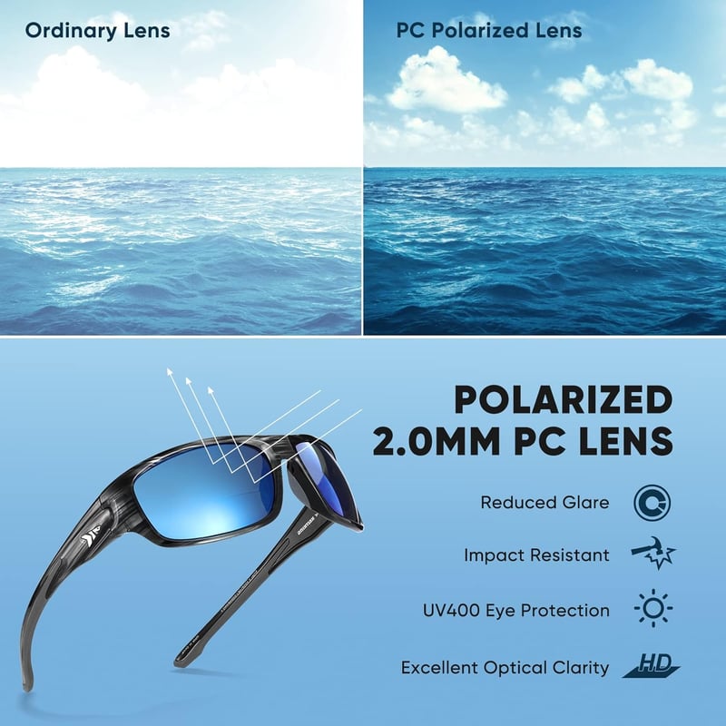 Bifocal Polarized Sunglasses for Sports with 1.5x-2.5x Magnification