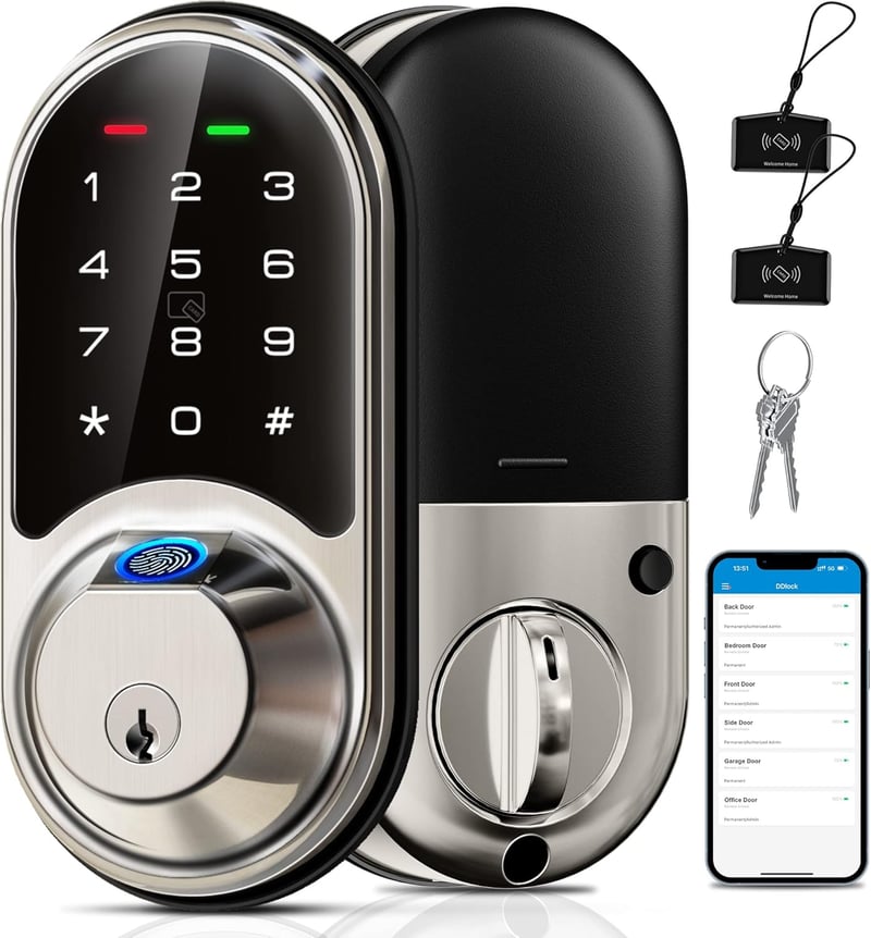Veise 7-in-1 Biometric Smart Door Lock with App Control