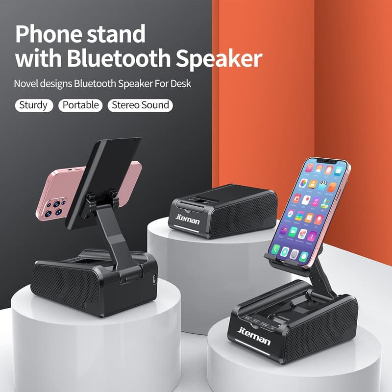 Bluetooth Speaker Phone Stand - Portable Desk Gadget for All
