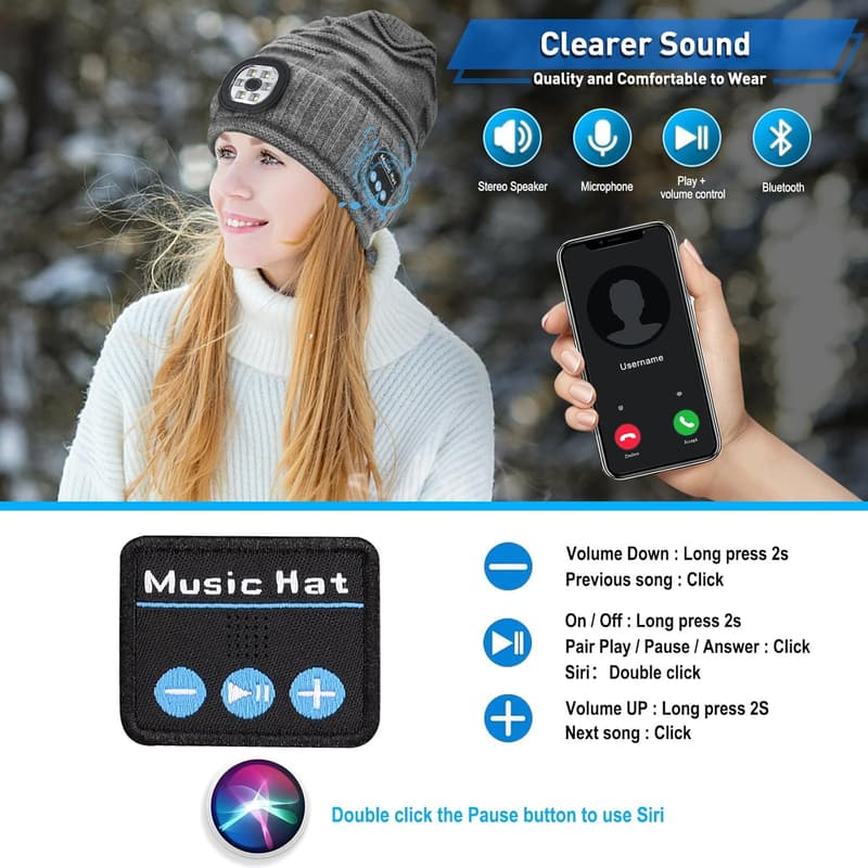 Bluetooth Beanie for Men - Cool Christmas Gift