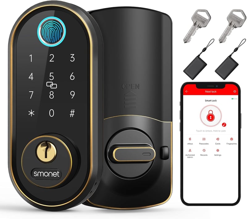 Smart Bluetooth Fingerprint Door Lock with Touchscreen Keypad