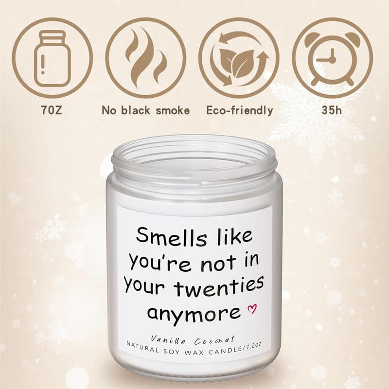30th Birthday Funny Candle Gift for Him/Her - Natural Soy Wax