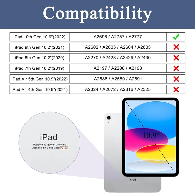 iPad 11th & 10th Gen Case with Auto Wake/Sleep, Black
