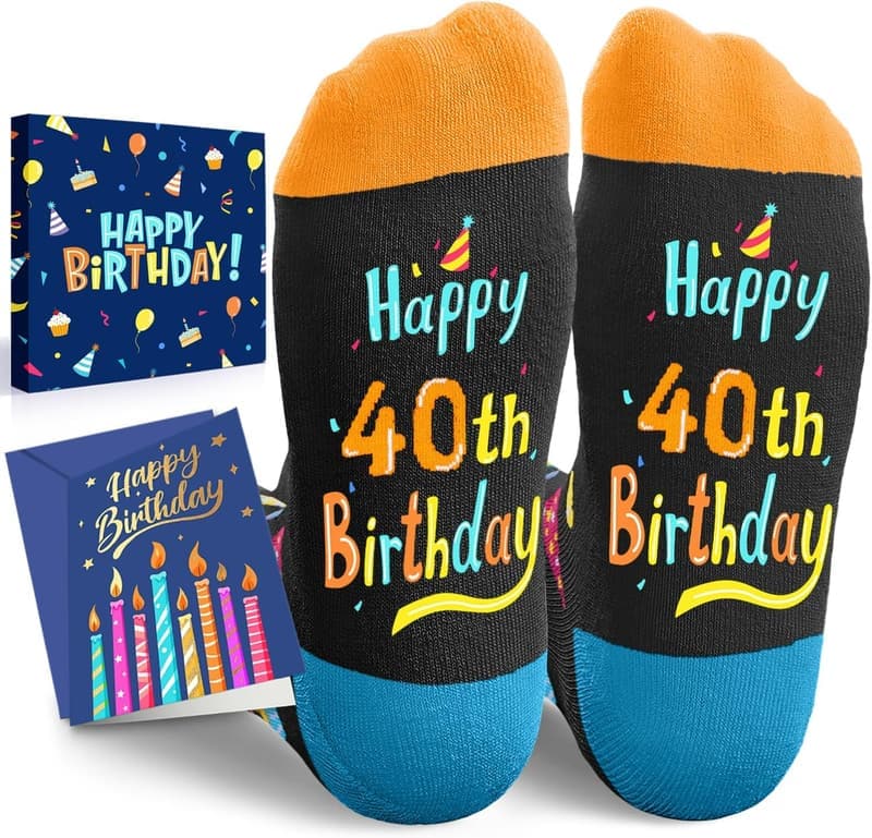 Funny Birthday Socks for Men & Women - Gift for Ages 35-40