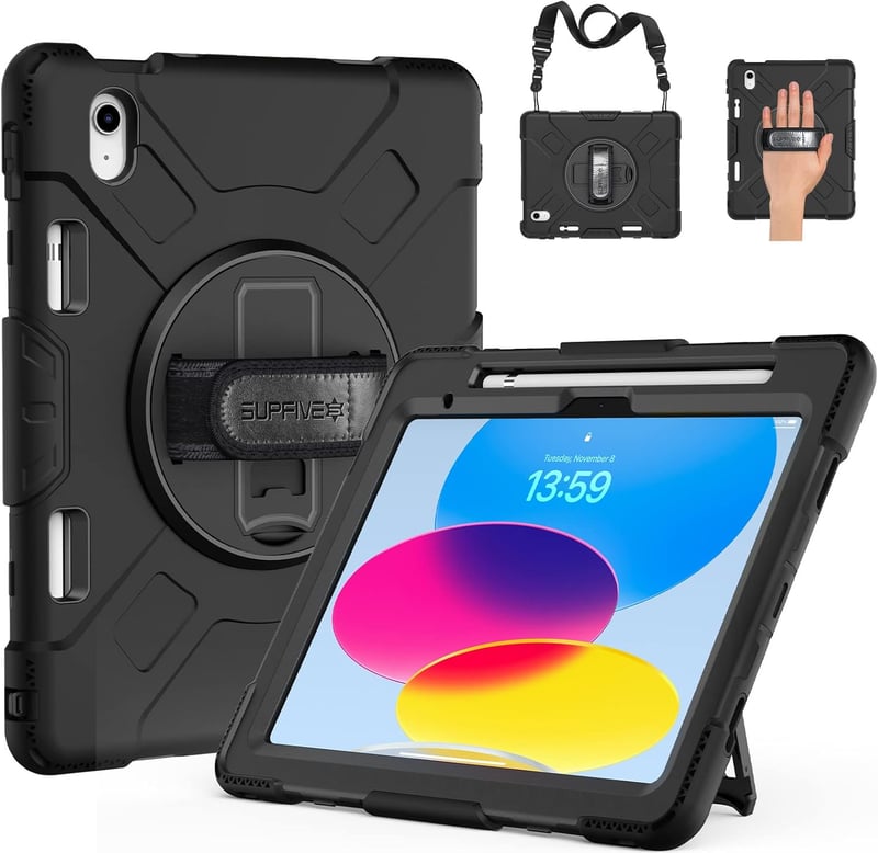 iPad 10th/11th Gen Case with Full-Body Protection & 360° Stand