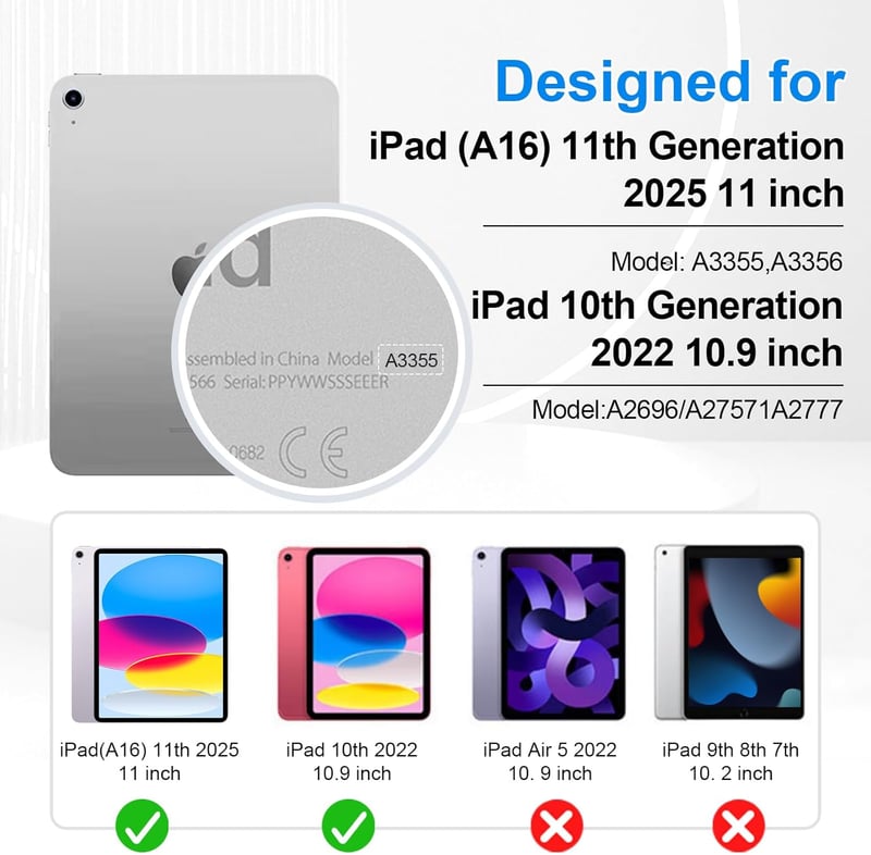 iPad 10th/11th Gen Case with Full-Body Protection & 360° Stand