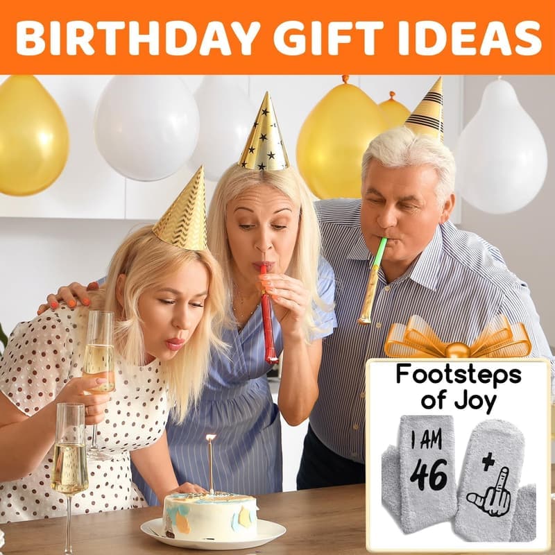 Funny Birthday Gray Socks for Senior Men