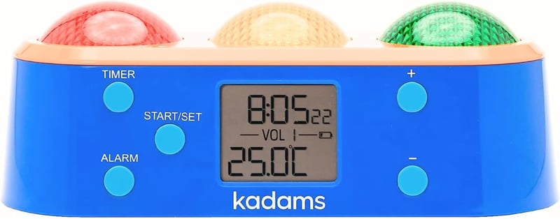 Kids' Visual Timer Clock with Pre-Alarm & Temperature Display