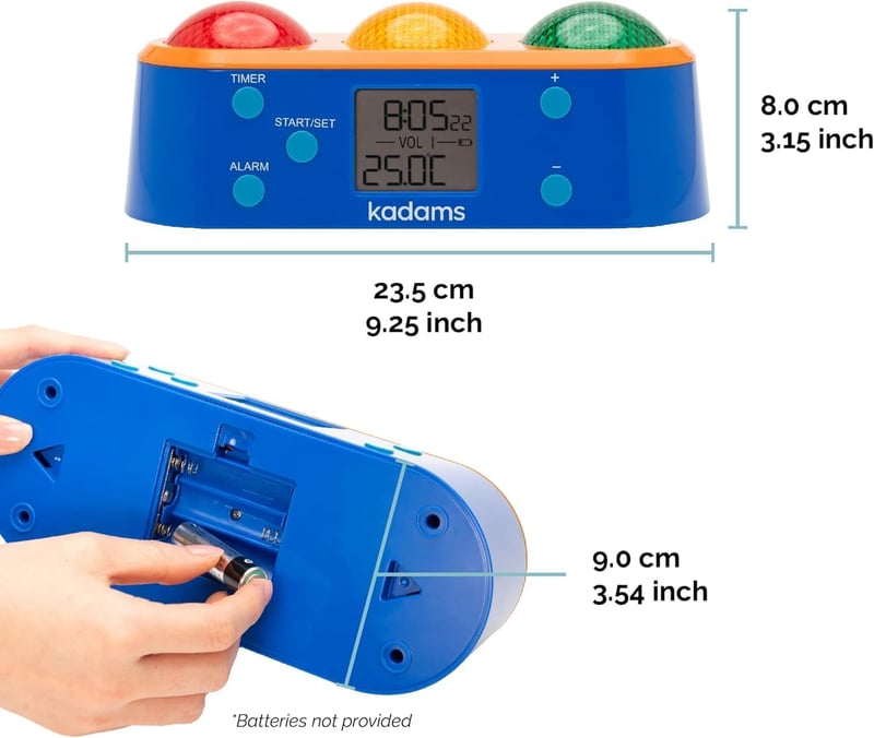 Kids' Visual Timer Clock with Pre-Alarm & Temperature Display