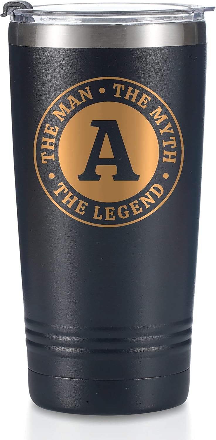 Funny Personalized Travel Tumbler for Men - Monogrammed 20 oz