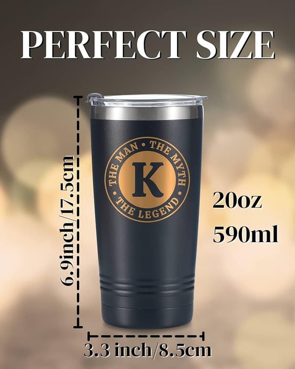 Funny Personalized Travel Tumbler for Men - Monogrammed 20 oz
