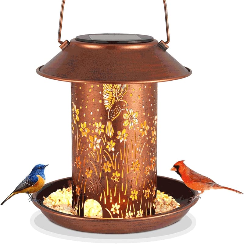 Outdoor Hummingbird Solar Lantern Bird Feeder for Mom