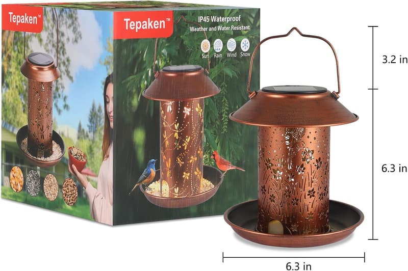 Outdoor Hummingbird Solar Lantern Bird Feeder for Mom