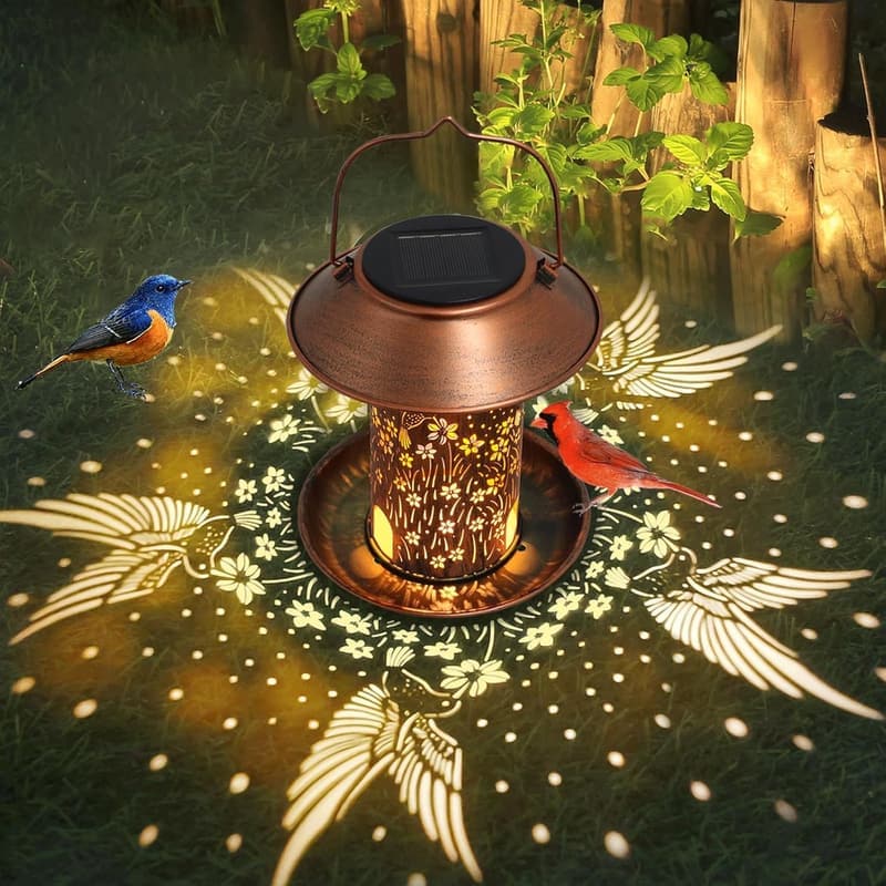 Outdoor Hummingbird Solar Lantern Bird Feeder for Mom