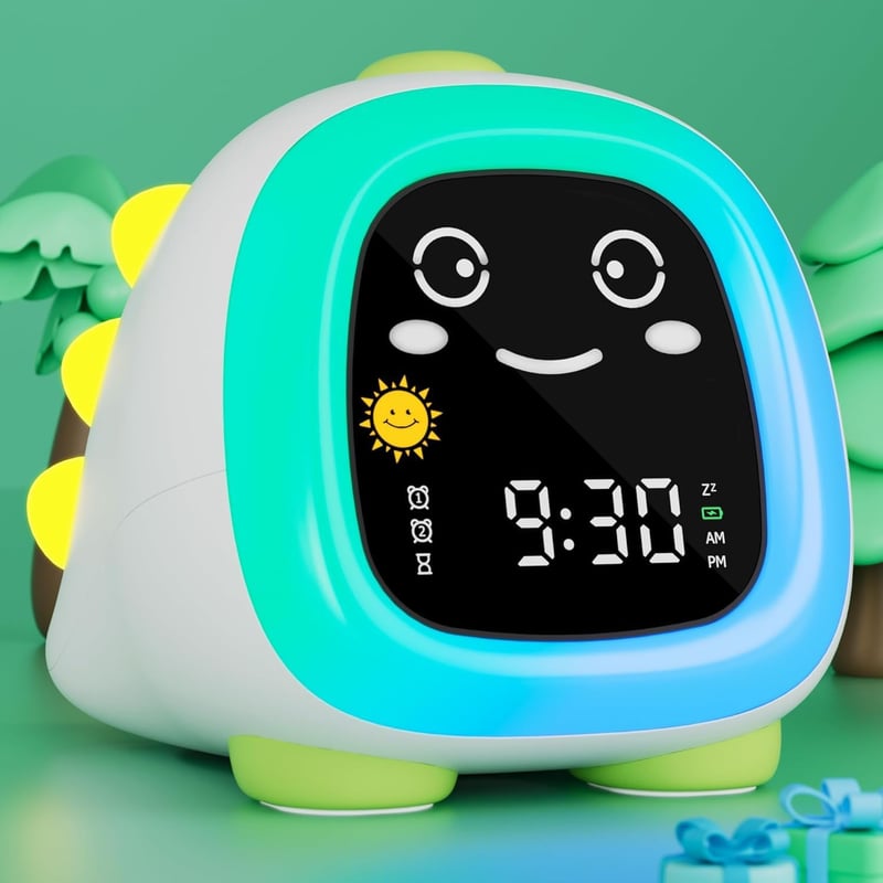 Kids Dinosaur Alarm Clock with Night Light & Sleep Timer