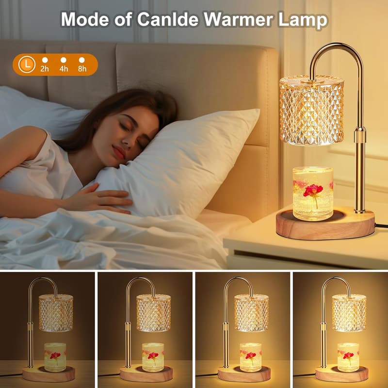 Adjustable Candle Warmer Lamp with Timer & Dimmer