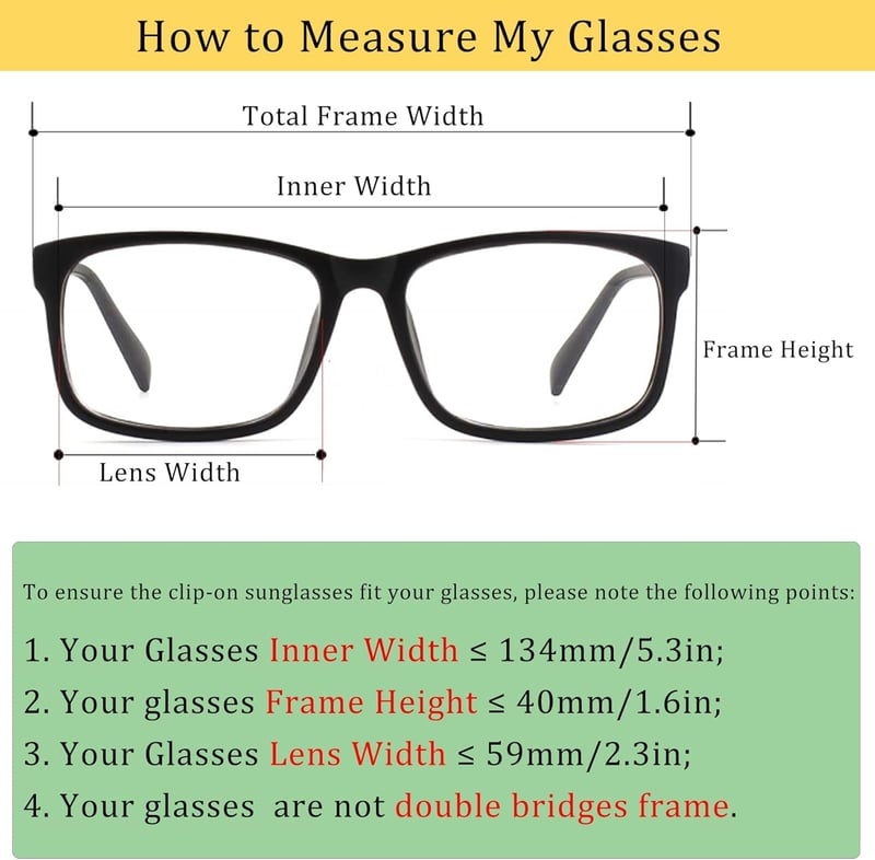 Polarized Clip-on Sunglasses for Prescription Glasses