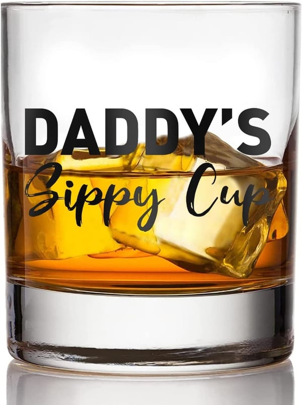Funny 11 oz Whiskey Glass Gift for New Dad from Kids