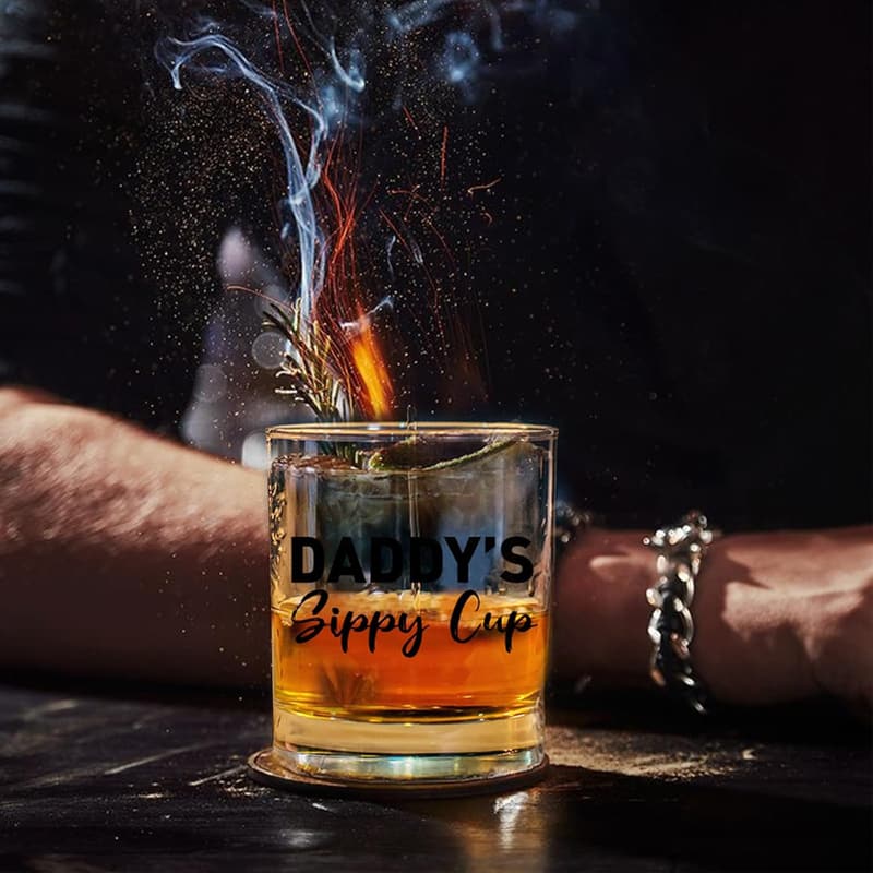 Funny 11 oz Whiskey Glass Gift for New Dad from Kids
