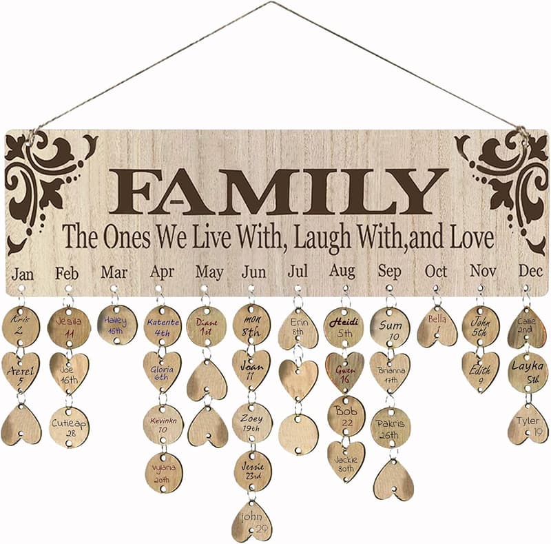 Birthday Wooden Calendar for Mom & Grandma from Daughter
