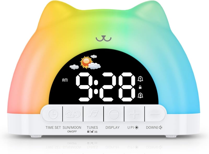 Kids Sleep Training Alarm Clock with 11 Colors & Dual Alarms
