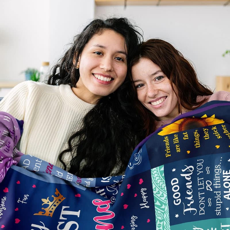 Friendship Throw Blanket for Women's Birthday - 50