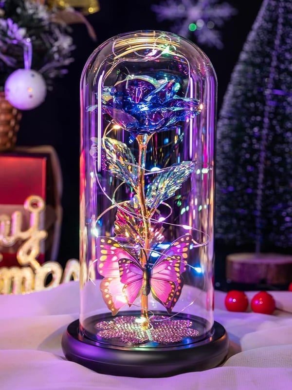Eternal Galaxy Glass Rose - Light-Up Gift for Mom