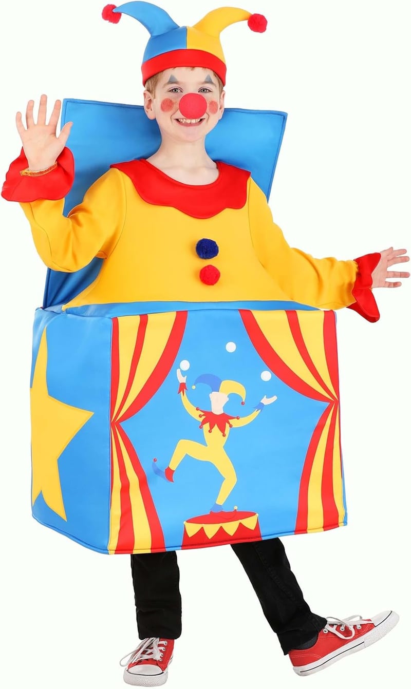 Children's Jolly Jack-in-the-Box Costume for Halloween