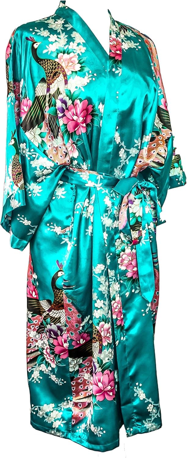 Peacock Lightweight Kimono Robe for Women - Bridal Shower Gift