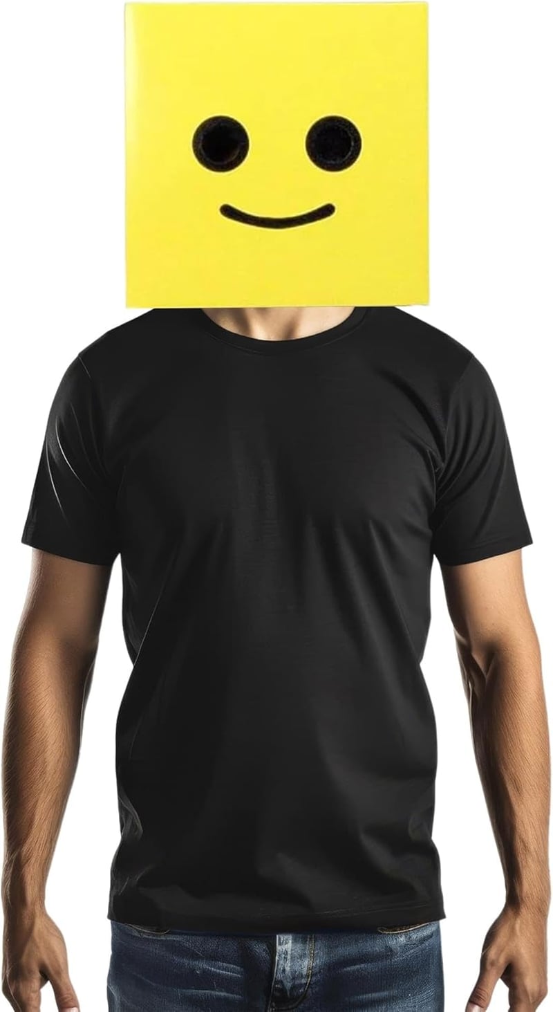 Yellow Brickman Costume Box Head for Men