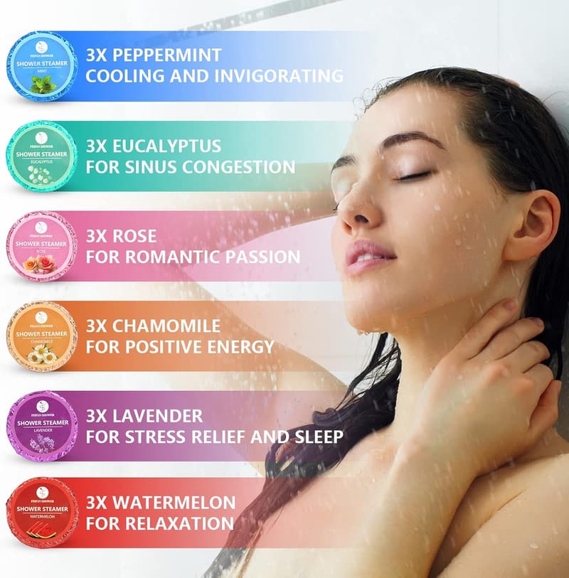 Aromatherapy Shower Steamers 18-Pack Gift Set for Women