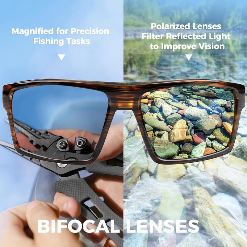 Polarized Bifocal Sport Sunglasses for Men, Wrap Around Design