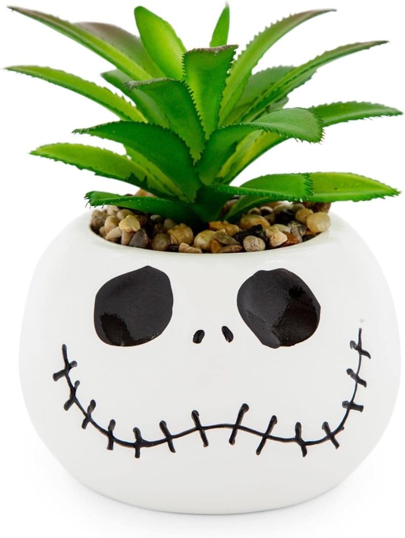 Jack Skellington Mini Planter with Artificial Succulent