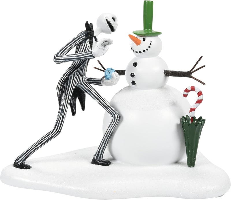 Jack Skellington Snowman Figurine - 3.9 Inch, Multicolor